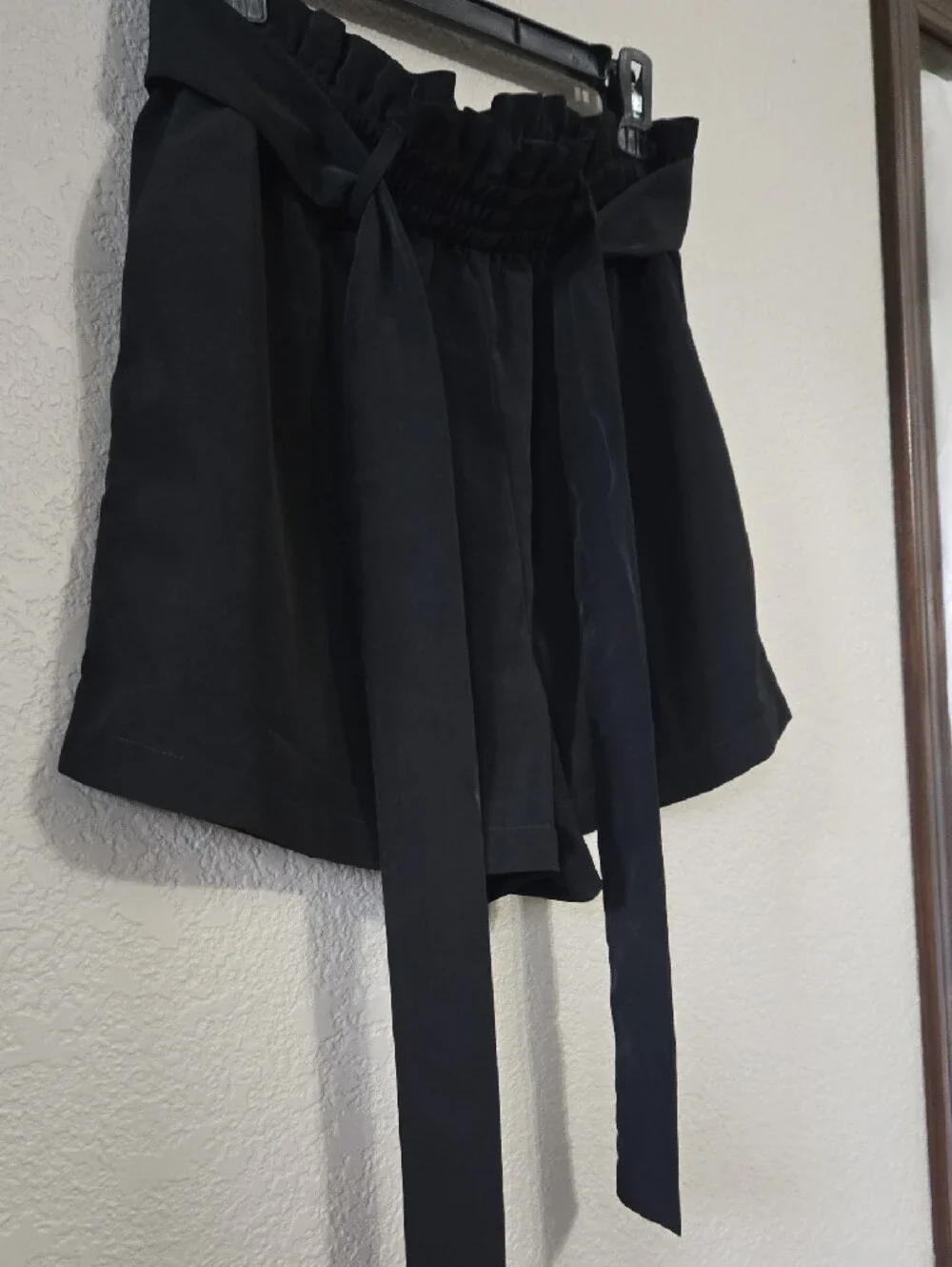 Michael Kors Black High-Waist  Tie Shorts